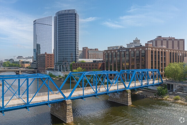 The Grand River is a popular fishing location along Downtown Grand Rapids.