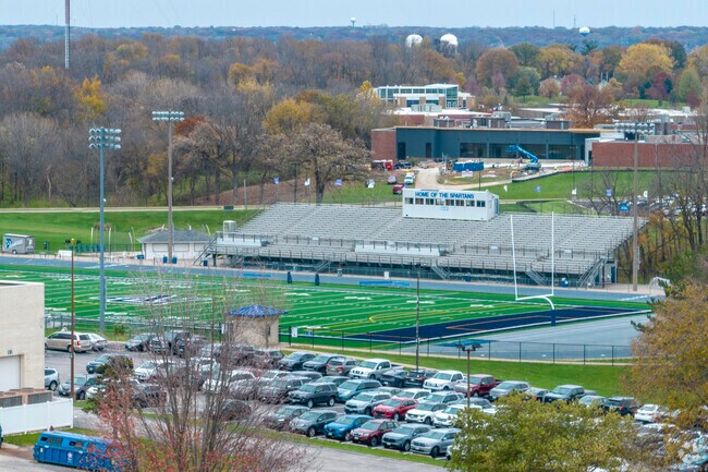 The athletic fields of the Pleasant Valley High School near Stoney Creek.