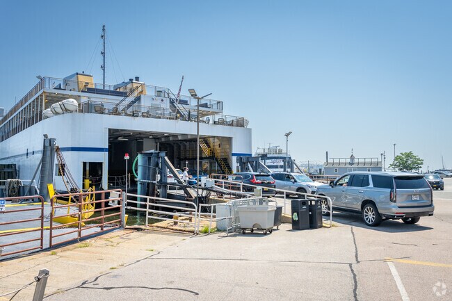 Locals board the ferry at Cross Sound Ferry, which is located in Williams, CT.