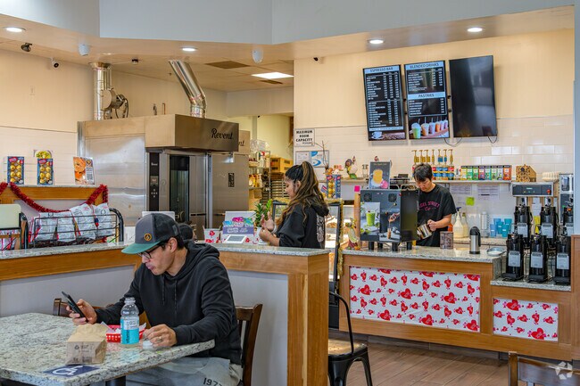 Patrons snag coffee and breakfast at Bagel Street Cafe in Old Town Rocklin.