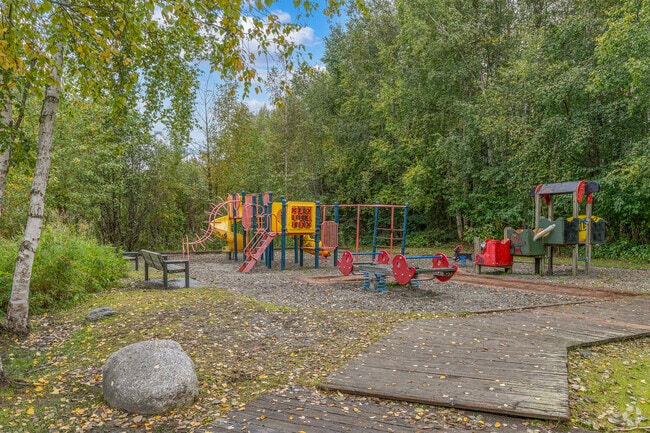 The family can enjoy the colorful playgrounds at Pamela Joy Lowery Memorial Park in Sand Lake.