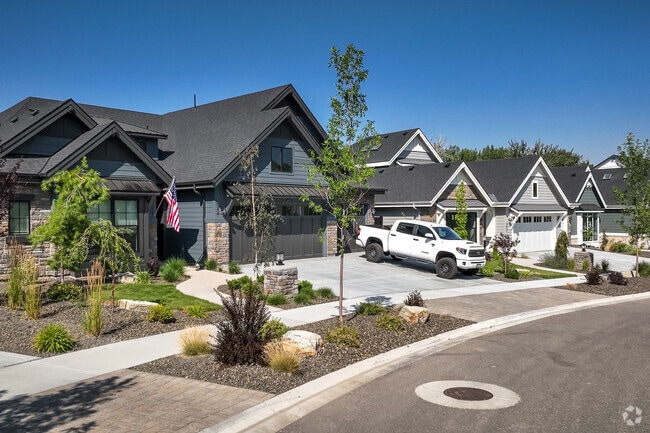 Rows of beautiful modern homes with two and three car garages are typical Outer Northeast Boise.
