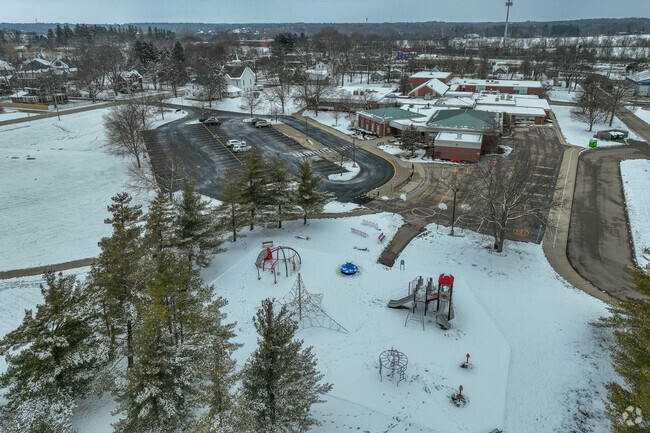 Wasco Elementary School is snow covered in the month of January.