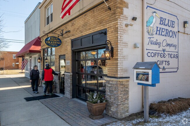 Blue Heron Trading Company in Flat Rock is a cozy boutique serving fresh coffee.