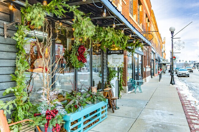 Main Street has many of downtown Anamosa's revamped store fronts.