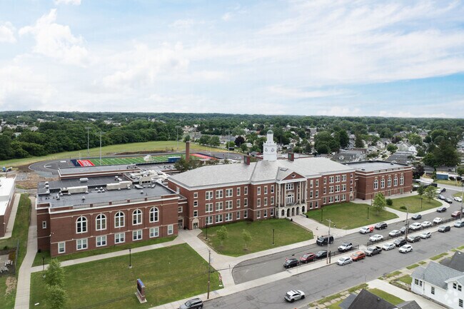 Mont Pleasant Middle School has a large campus and fields to enjoy.