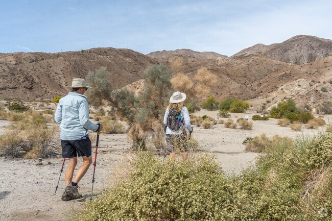 Easily access the nearby Herb Jeffries Trailhead, offering scenic hikes through stunning desert landscapes and peaceful outdoor adventures for Palm Desert Greens Country Club residents.