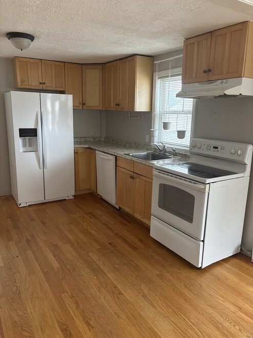 Dishwasher. Plenty of cabinets for storage. Countertops for meal prep.