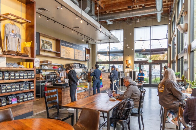 Philz Coffee sits on the edge of Monte Verde in San Bruno and is a popular spot.