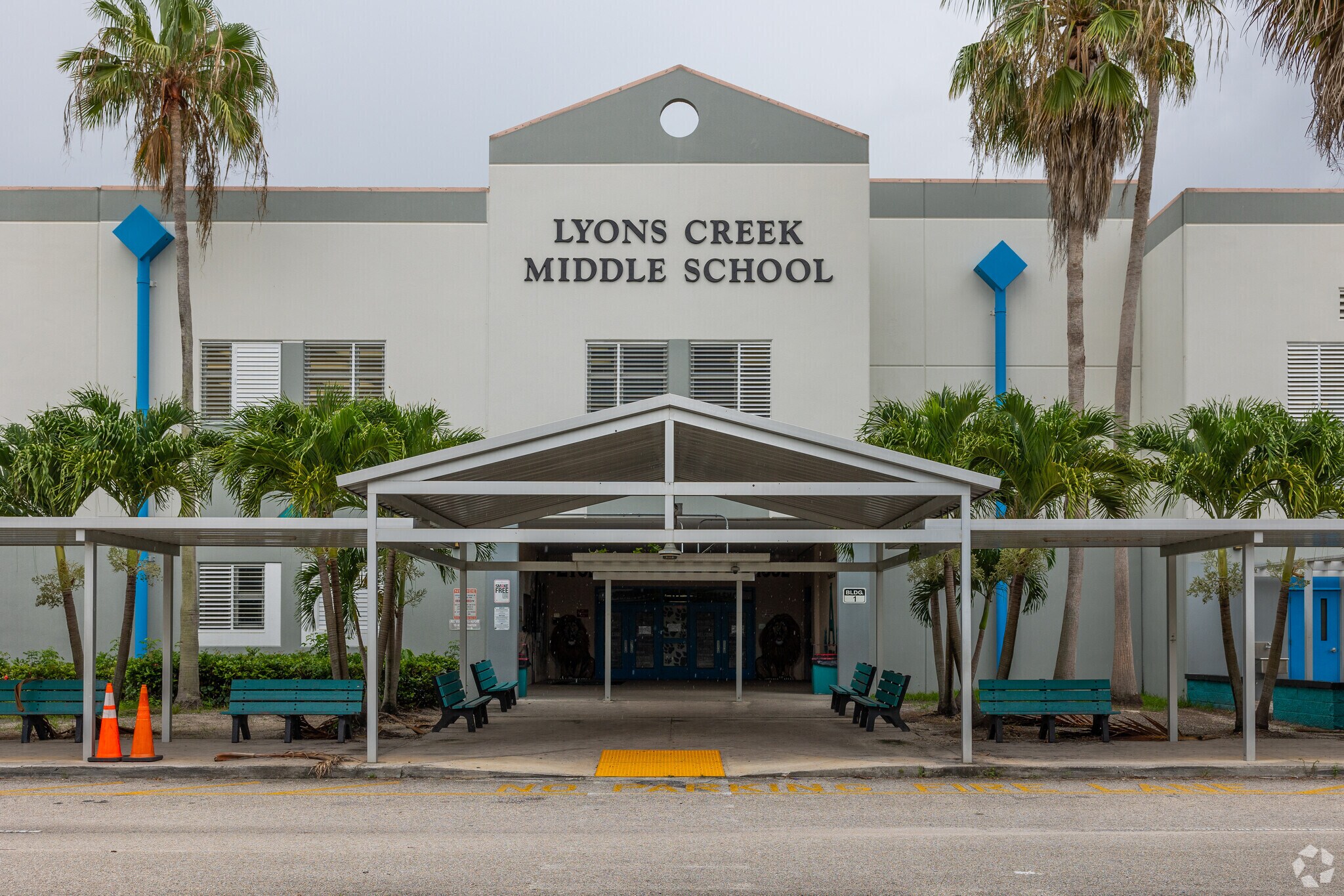 Lyons Creek Middle School main entrance.