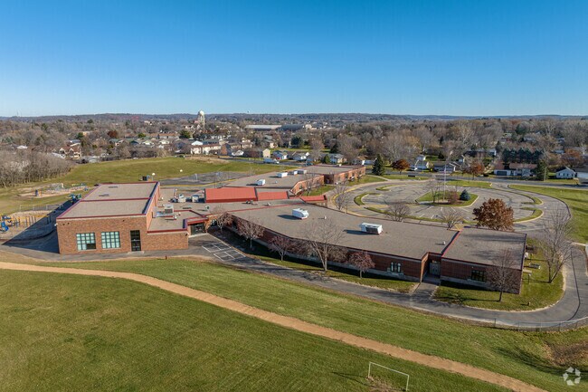 The Rocky Branch Elementary community spans across a curved shape building in River Falls.