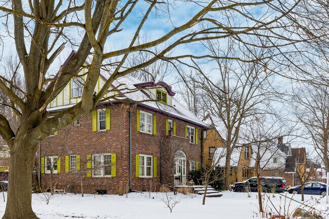 Many regal brick colonials can be found on the streets of College Cultural Neighborhood.