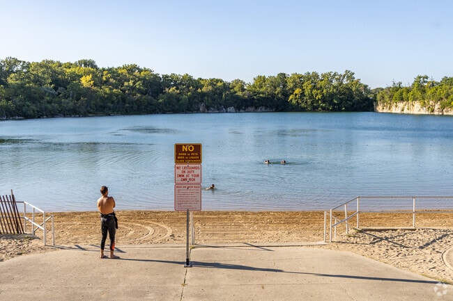 Go for a dip in lovely Quarry Park Lake near Hickory Ridge.