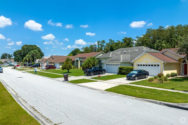 Traditional style homes offer ample yard space, driveways and garages.