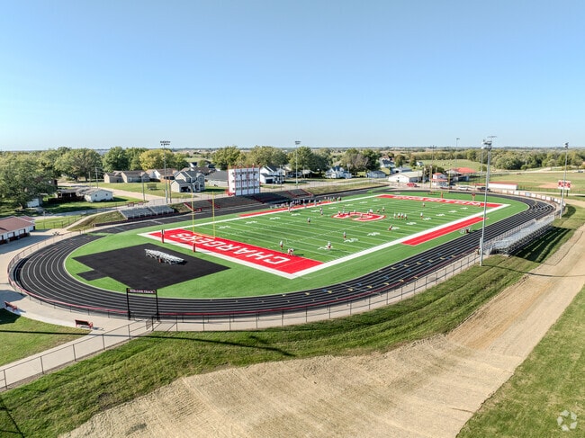 Football field at Chariton High School hosts fall games and events.