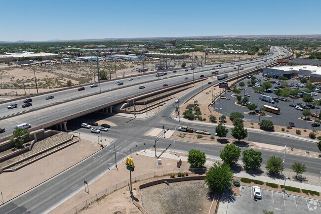 Interstate 40 is south of Alvarado Gardens and connects toState Route 45.