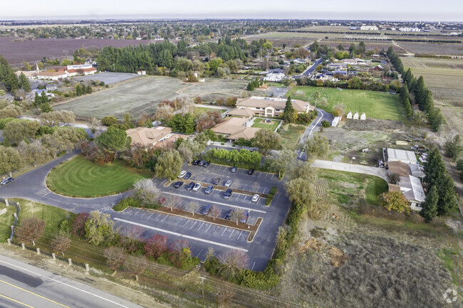 Grace Valley Christian Academy offers a sprawling campus when viewed from above.
