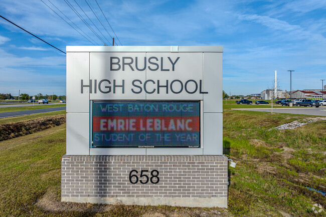 Brusly High School scores a B from Niche and 7 from GreatSchools.