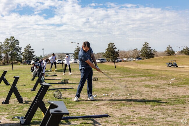 Practice your swing at the Crosswinds Golf Course in Pooler.