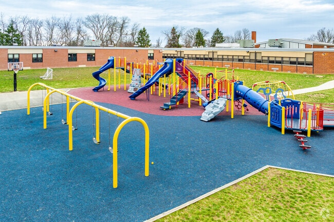 Gill Hall Elementary School includes a large playground on the property.