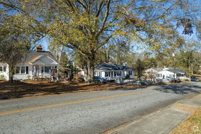 Many homes in Pickens sit on small plots of land and have compact front yards.