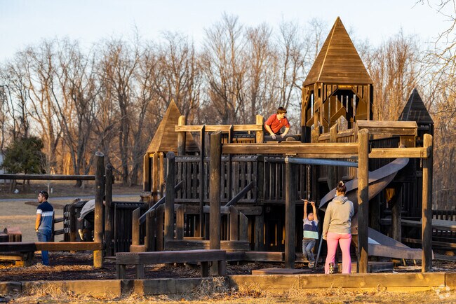 Families enjoy the playgrounds at Abingdon's Harry L. Coomes Recreation Center.