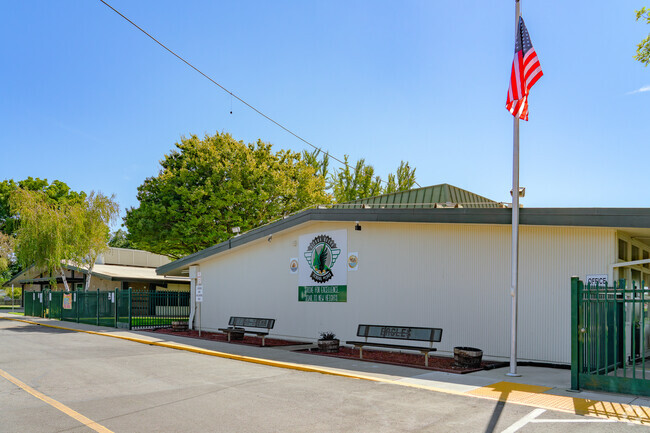 Tierra Buena Elementary School has benches for relaxing.