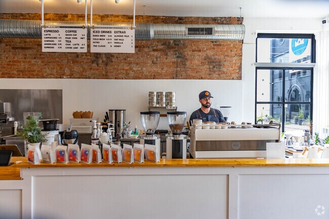 Start your day with a coffee from Kings Arms Coffee Roasters in West End.