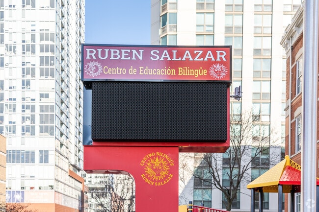 Ruben Salazar Elementary School has a digital sign that can display events.