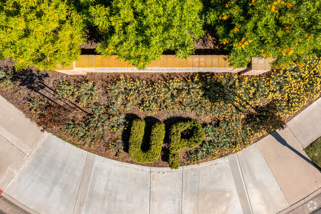 School pride is even evident in the landscaping at University Park Elementary in Irvine.