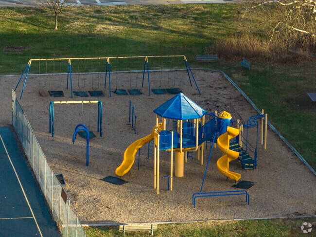Hudson Elementary School has a playground to let the kids burn off some energy.