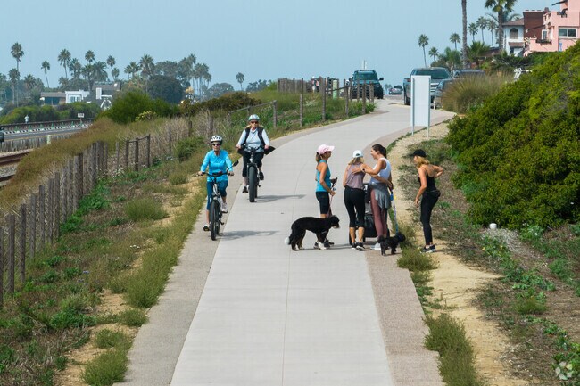 The local pedestrian and bike path along San Elijo Ave in Cardiff By The Sea.
