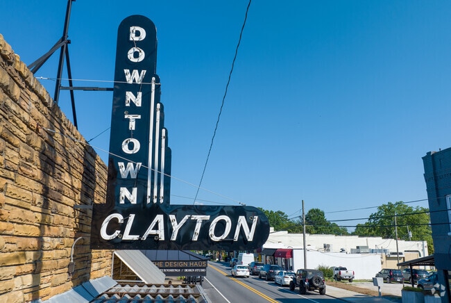 Downtown Clayton sign.