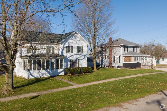 Enclosed porches are common sight on the older homes gathered around downtown Webberville.