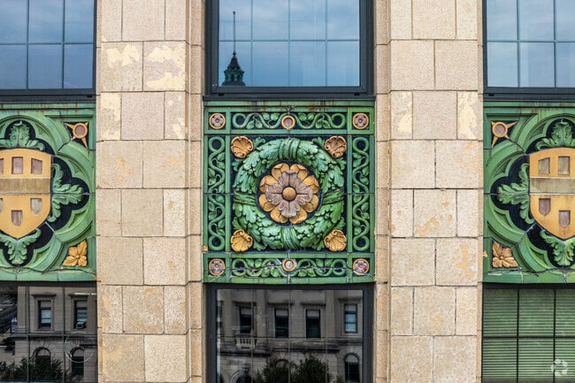 Many of the historic buildings in Downtown Bloomington have amazing ornamentation.