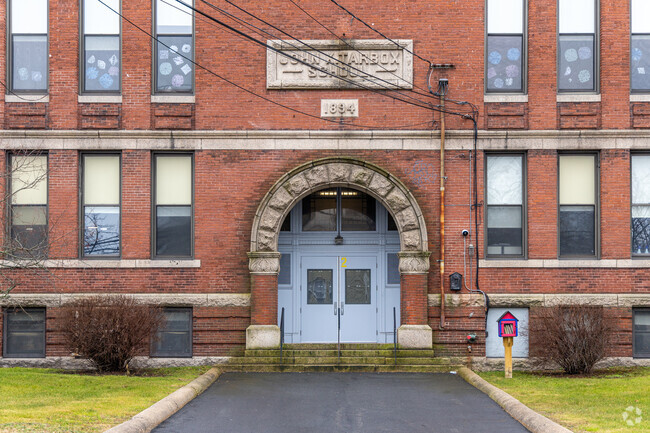 The historic John K Tarbox Elementary School in Lawrence, MA.