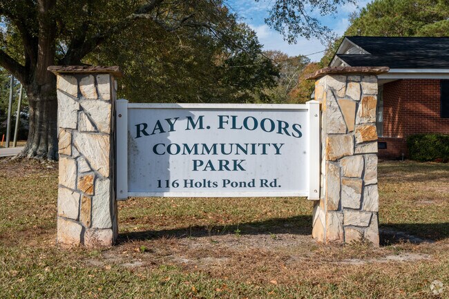Ray M Floors Community Park has a walking trail that runs through farming fields.