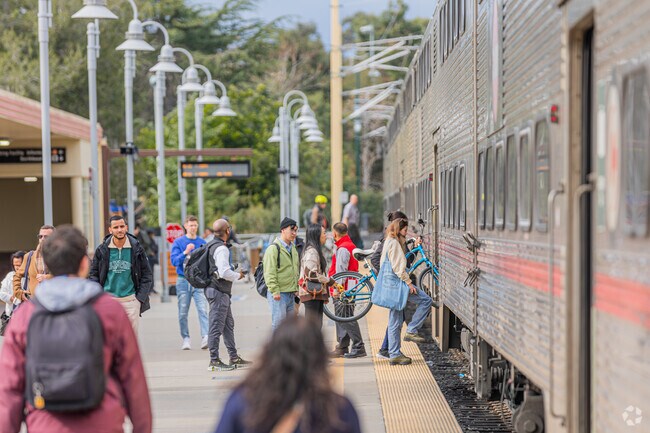 CalTrain buzzes with Linfield Oaks commuters day and night.