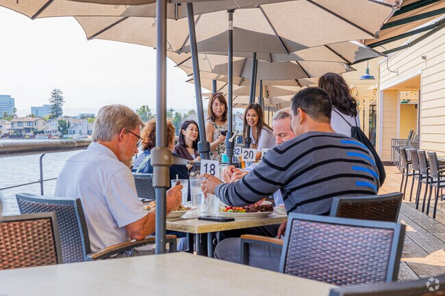 Patrons enjoy lunch at the Waterfront Restaurant in Foster City.