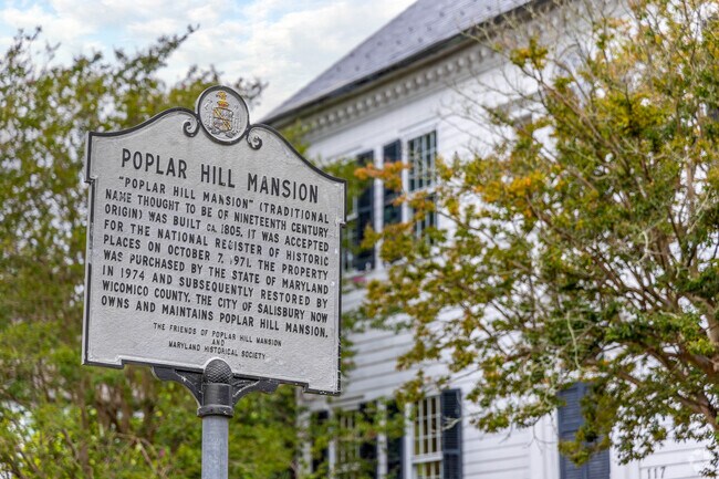 Poplar Hill Mansion in Newtown-North Division preserves the local architecture of Salisbury.