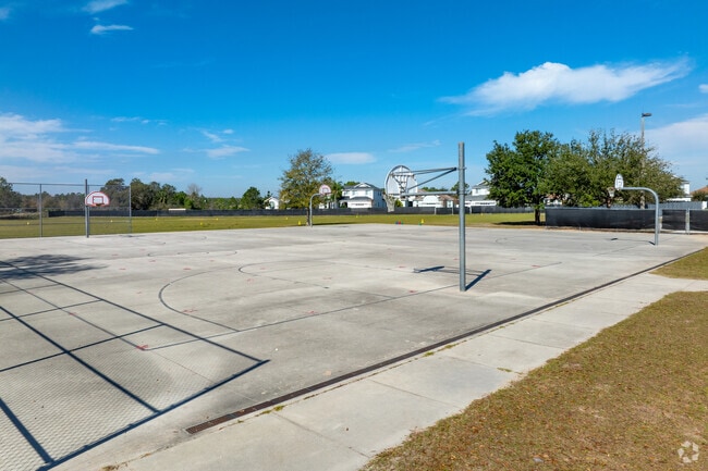Sawgrass Bay Elementary School Students have plenty of basketball court options to use.