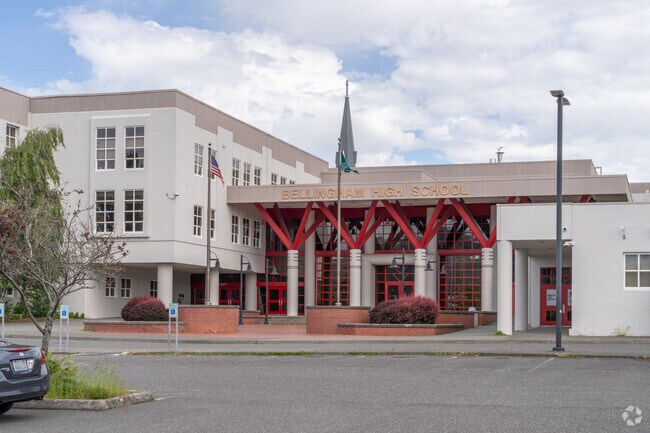 Bellingham High School building near Geneva has an 84% graduation rate.
