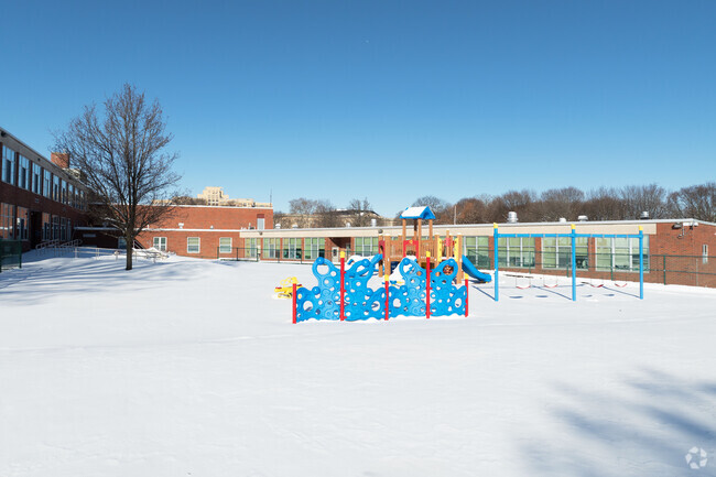 Playground in the back at Thomas S O Brien Academy Of Science And Tech.