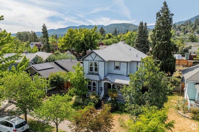 Victorian style homes decorate the streets in Railroad District.