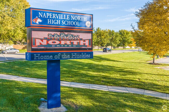 Naperville North HS, home of the Huskies, is part of the Naperville Community Unit District 203.