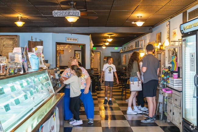 Sit on a classic barstool while you enjoy your ice cream at Sweet Ride, minutes from Glenside.