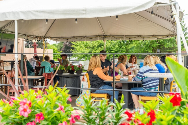 Sharky’s Wings & Raw Bar near Alpha has outdoor dining where Pohatcong Township locals can socialize.