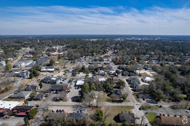 Grid-style streets span the neighborhoods of Statesboro.