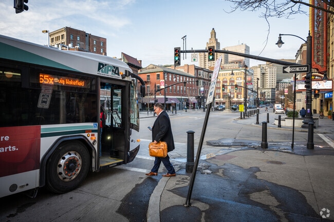 Catch a bus ride near Providence Performing Arts Center in Downtown Providence.