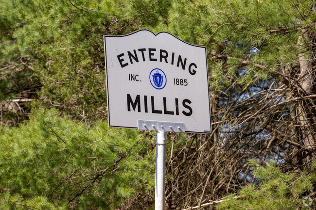 You know you're in Millis when you see the sign est. om 1865.